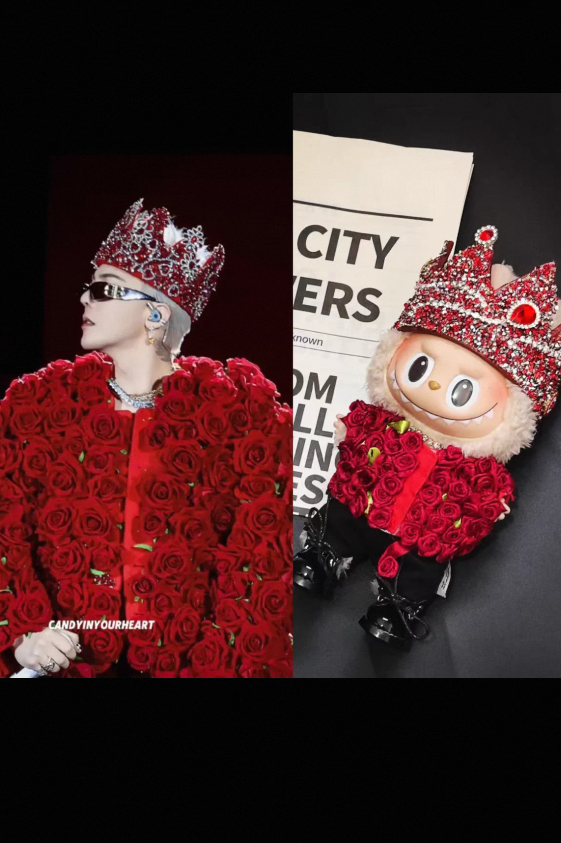 Crimson Rose Crown - Outfit for Labubu - Labubu Clothes