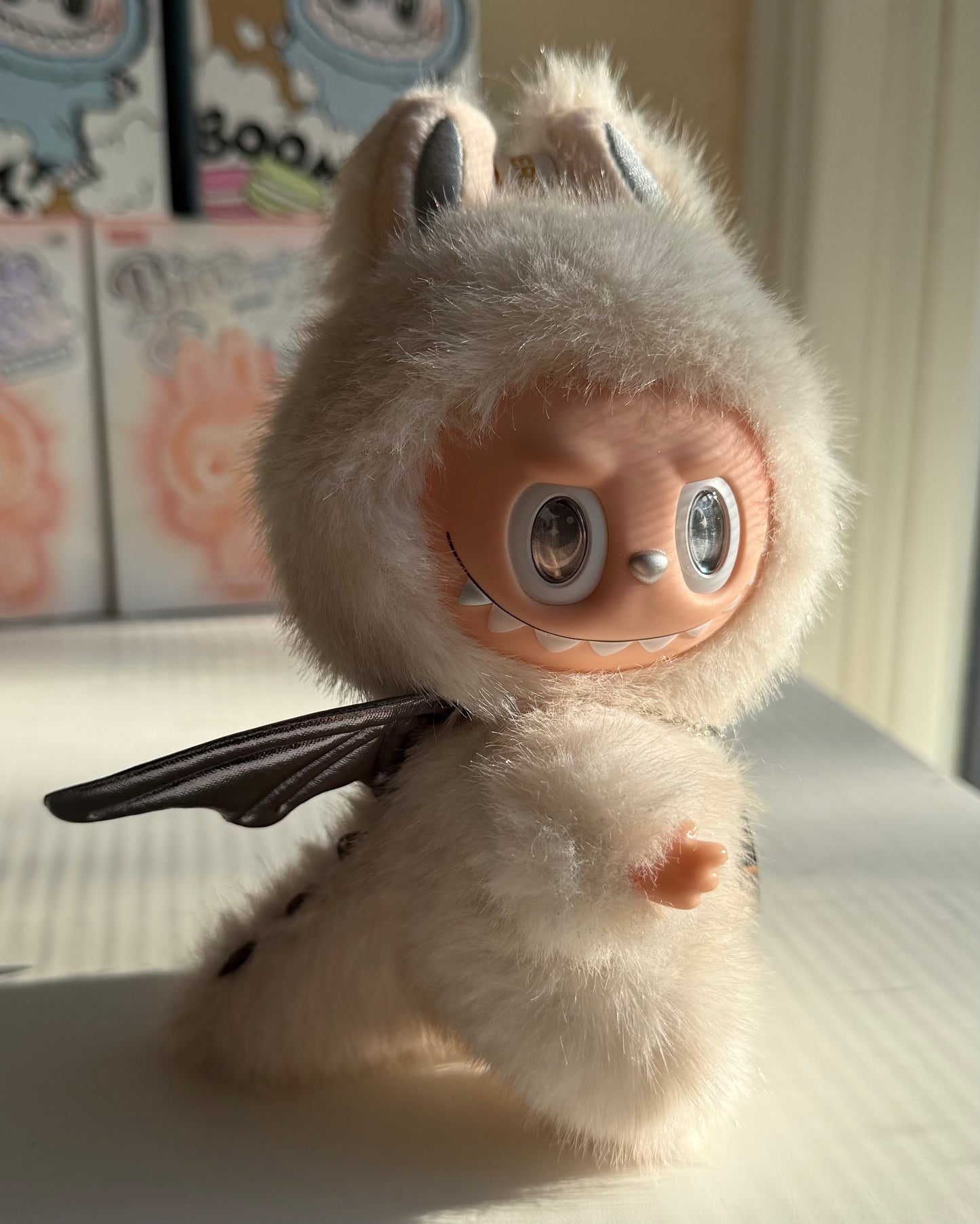 Fuzzy Labubu Custom Doll – 17cm "Little Angel" Handmade OOAK Art Toy