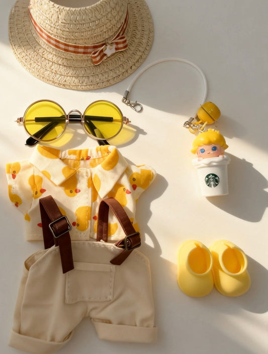 Little Duckling Summer Vacation Labubu Clothes Set |