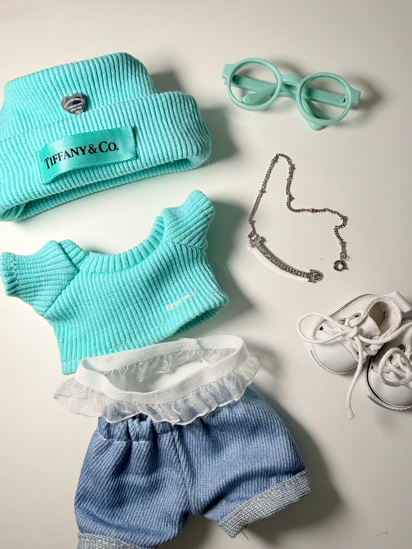 Tiffany Blue Casual Chic Set - Outfit for Labubu - Labubu Clothes