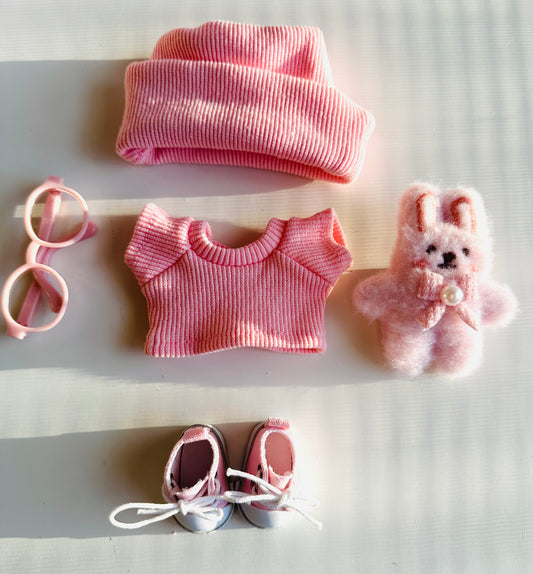 Pink Outfit Set for Labubu Doll