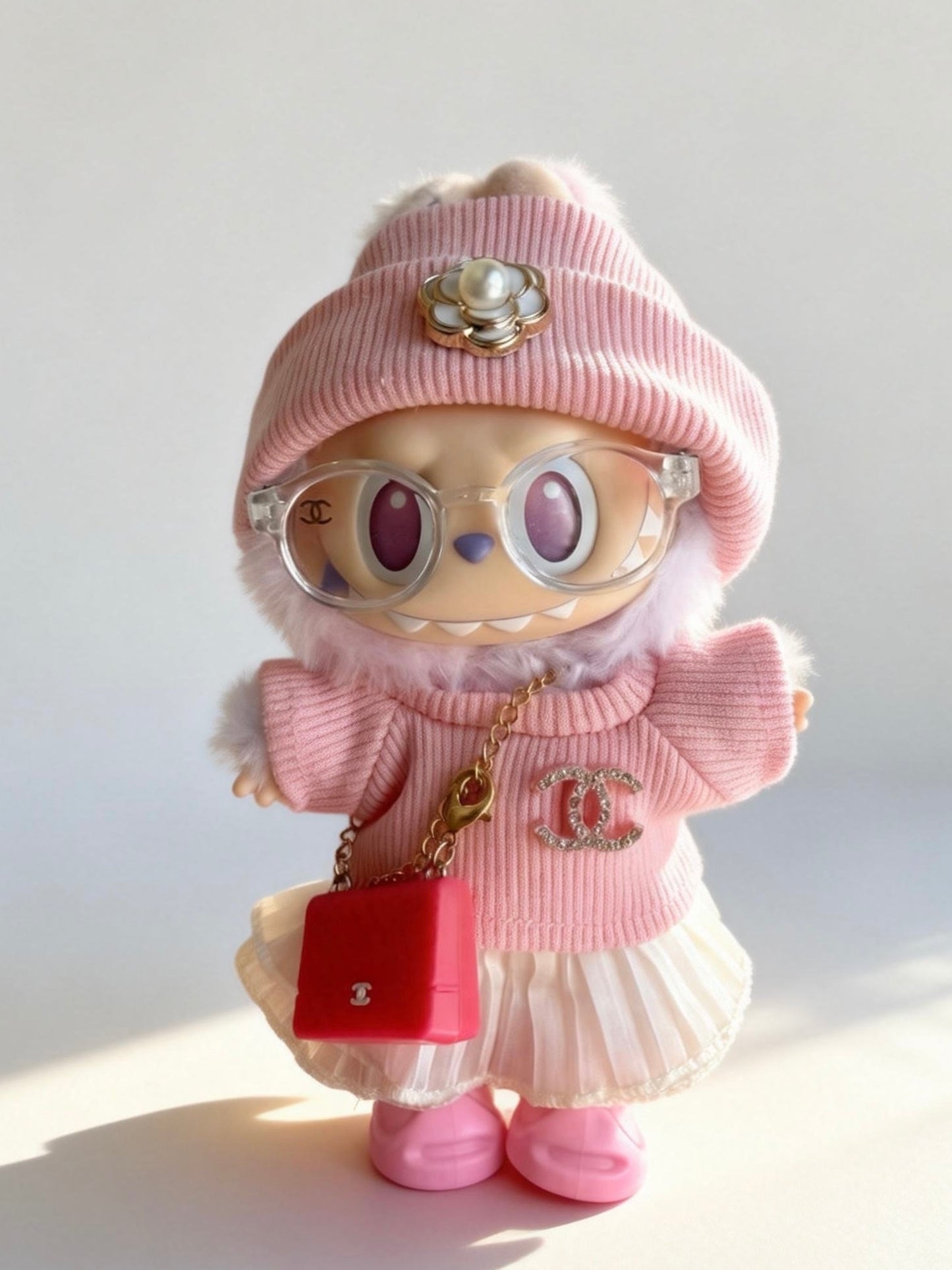 Blush Glam Socialite Set - Outfit for Labubu - Labubu Clothes
