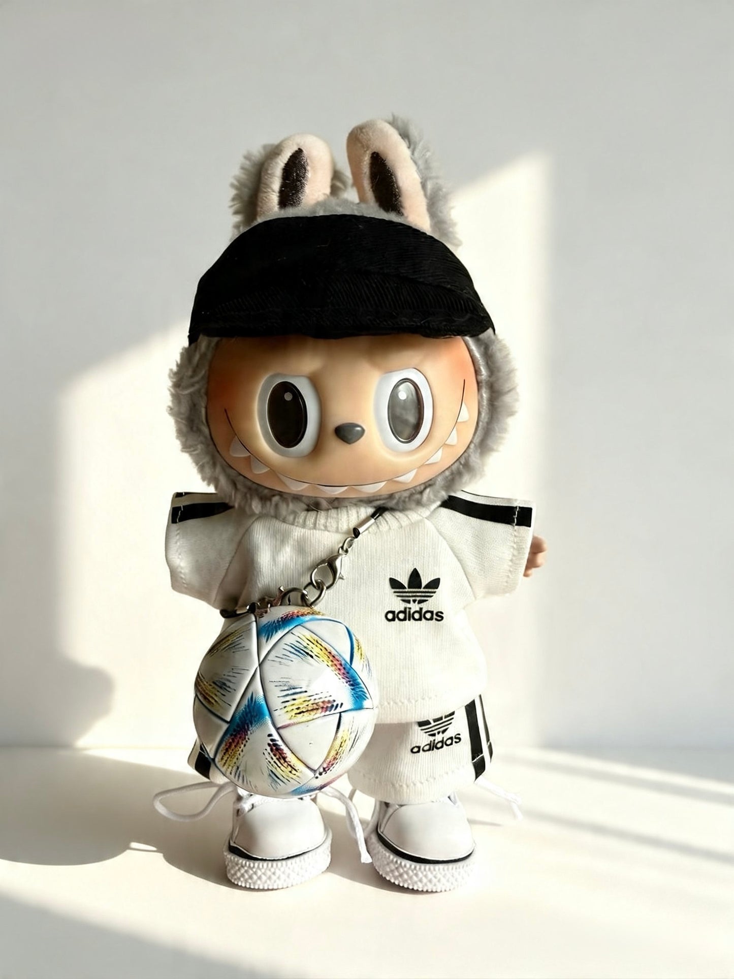 Football Kit Labubu Outfit with Soccer Ball Accessory