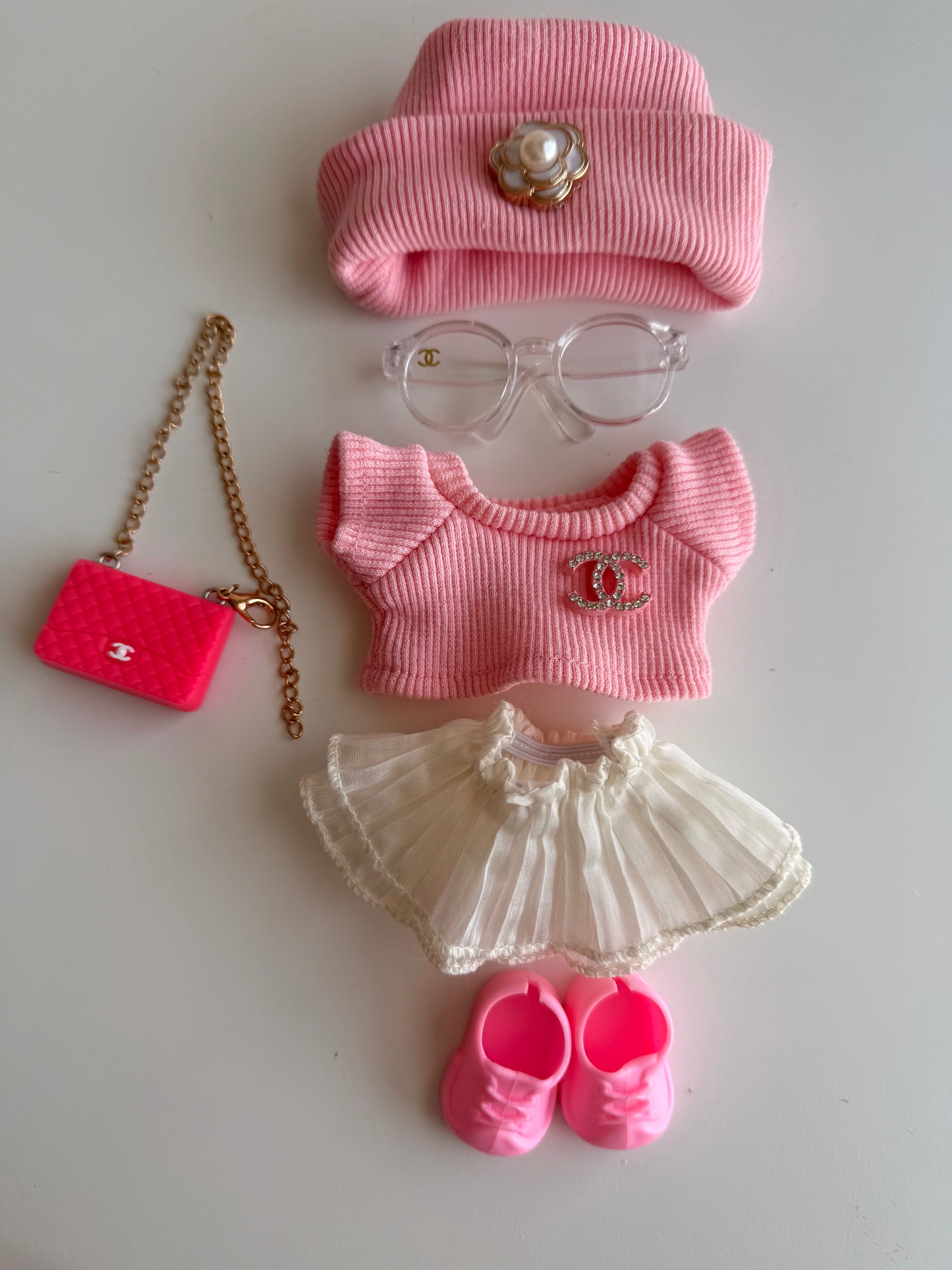 Blush Glam Socialite Set - Outfit for Labubu - Labubu Clothes