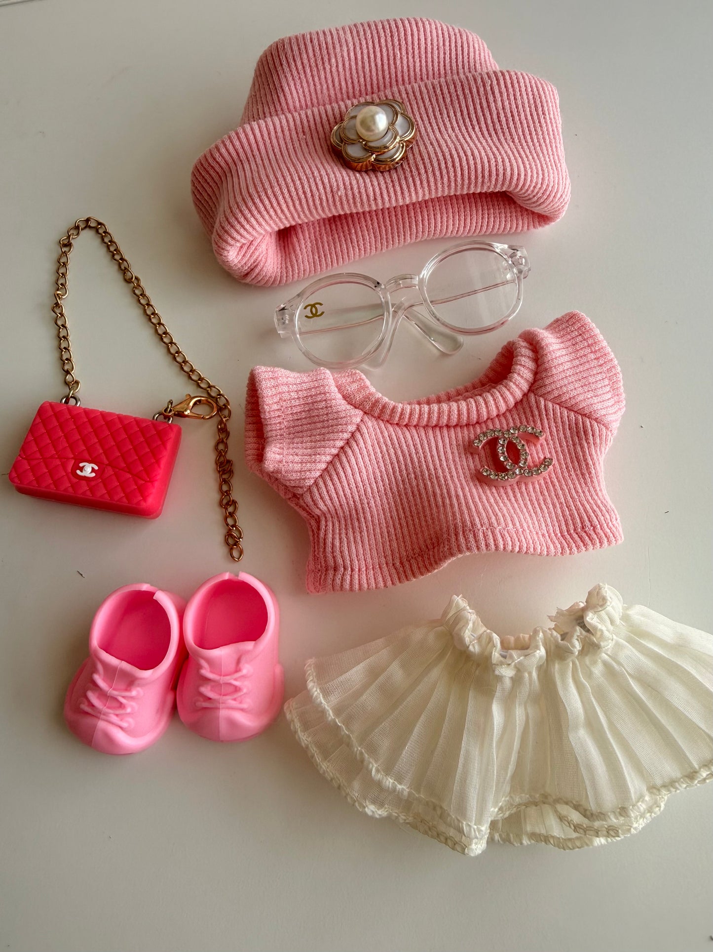Blush Glam Socialite Set - Outfit for Labubu - Labubu Clothes