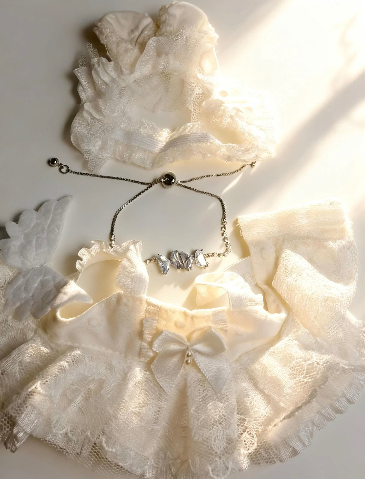 Ivory Ballet Lace Set - Outfit for Labubu - Labubu Clothes