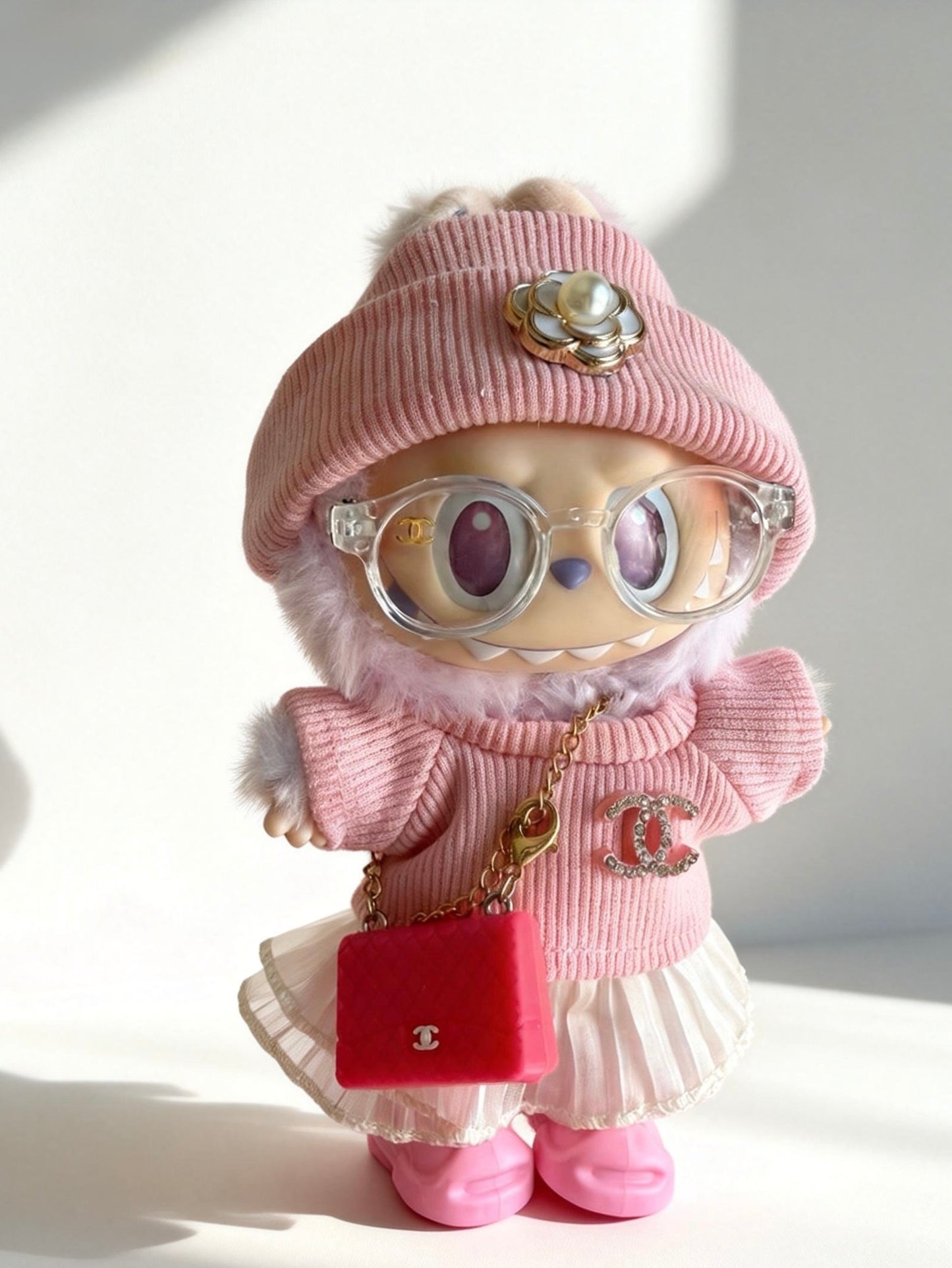 Blush Glam Socialite Set - Outfit for Labubu - Labubu Clothes
