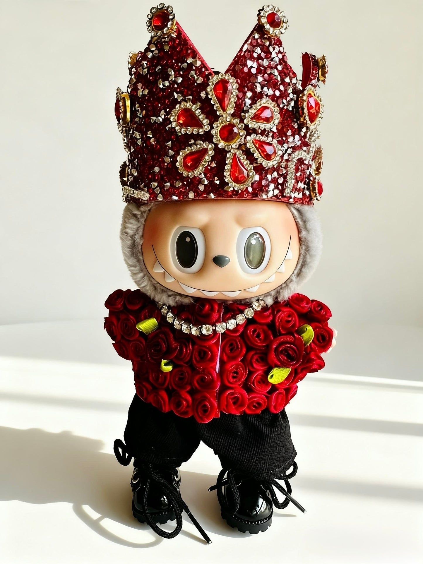 Crimson Rose Crown  - Outfit for Labubu - Labubu Clothes