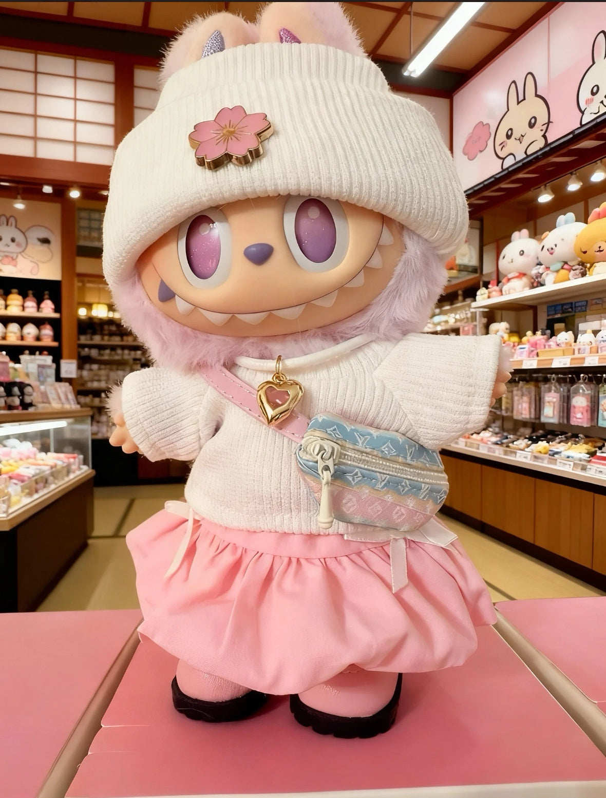 Kawaii Shop Sakura Outing Outfit - Outfit for Labubu - Labubu Clothes